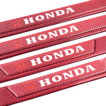 Load image into Gallery viewer, Brand New 4PCS Universal Honda Real Carbon Fiber Red Car Door Scuff Sill Cover Panel Step Protector