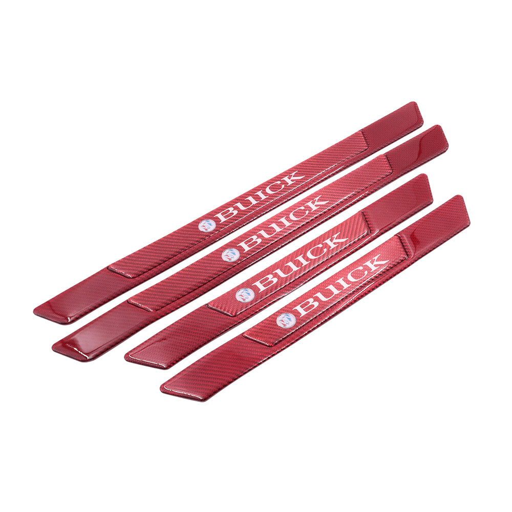 Brand New 4PCS Universal BUICK Real Carbon Fiber Red Car Door Scuff Sill Cover Panel Step Protector