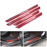 Brand New 4PCS Universal Mazda Real Carbon Fiber Red Car Door Scuff Sill Cover Panel Step Protector