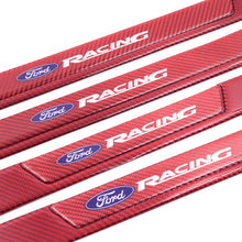 Load image into Gallery viewer, Brand New 4PCS Universal Ford Racing Real Carbon Fiber Red Car Door Scuff Sill Cover Panel Step Protector