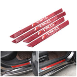 Brand New 4PCS Universal TRD Real Carbon Fiber Red Car Door Scuff Sill Cover Panel Step Protector