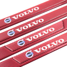 Load image into Gallery viewer, Brand New 4PCS Universal Volvo Real Carbon Fiber Red Car Door Scuff Sill Cover Panel Step Protector