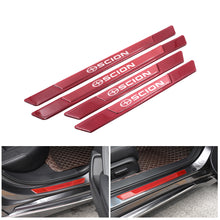 Load image into Gallery viewer, Brand New 4PCS Universal SCION Real Carbon Fiber Red Car Door Scuff Sill Cover Panel Step Protector