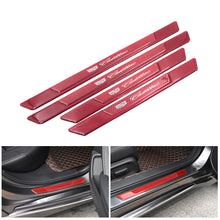 Load image into Gallery viewer, Brand New 4PCS Universal Cadillac Real Carbon Fiber Red Car Door Scuff Sill Cover Panel Step Protector