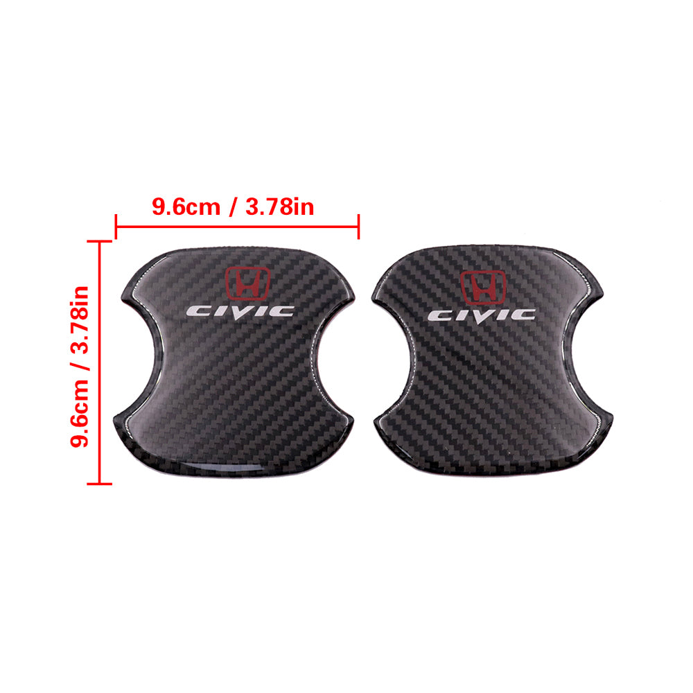 BRAND NEW UNIVERSAL 2PCS HONDA CIVIC REAL CARBON FIBER ANTI-SCRATCH DOOR HANDLE PROTECTOR