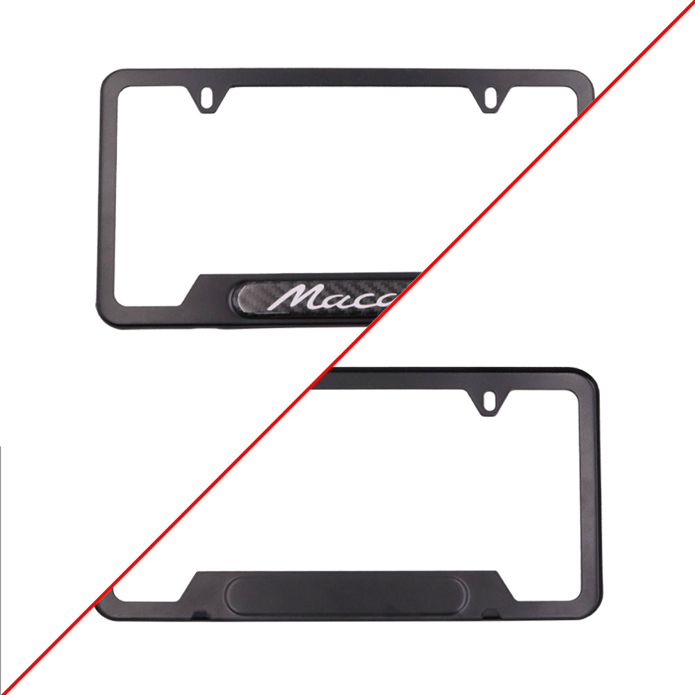 Brand New Universal 2PCS Porsche Macan Black Metal License Plate Frame