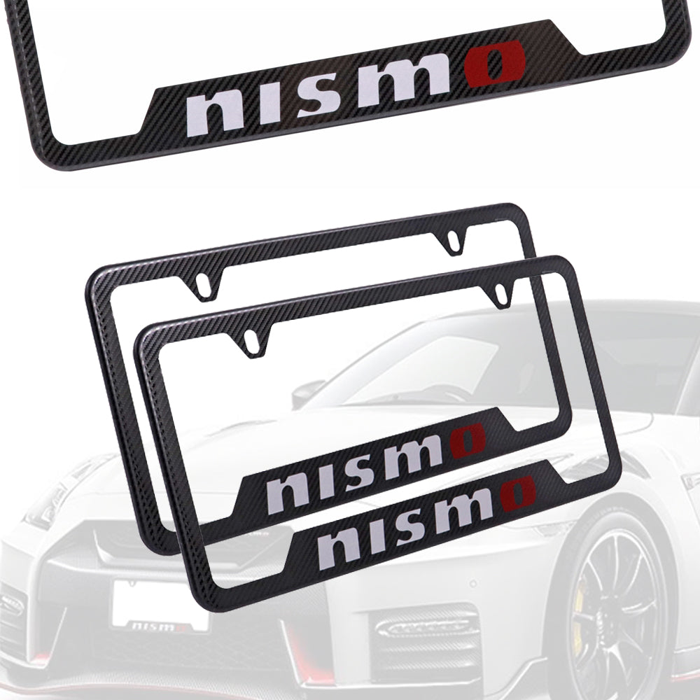 Brand New Universal 2PCS NISMO Metal Carbon Fiber Style License Plate Frame