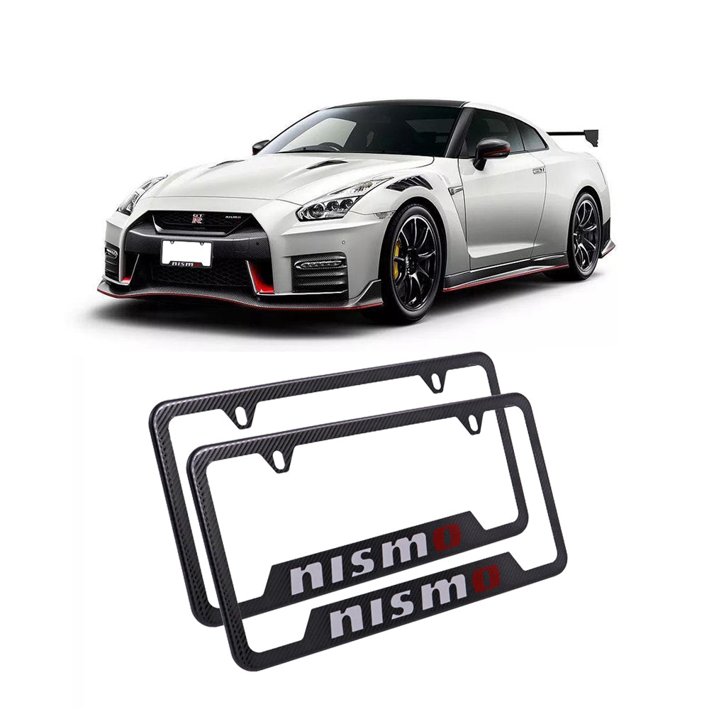 Brand New Universal 2PCS NISMO Metal Carbon Fiber Style License Plate Frame