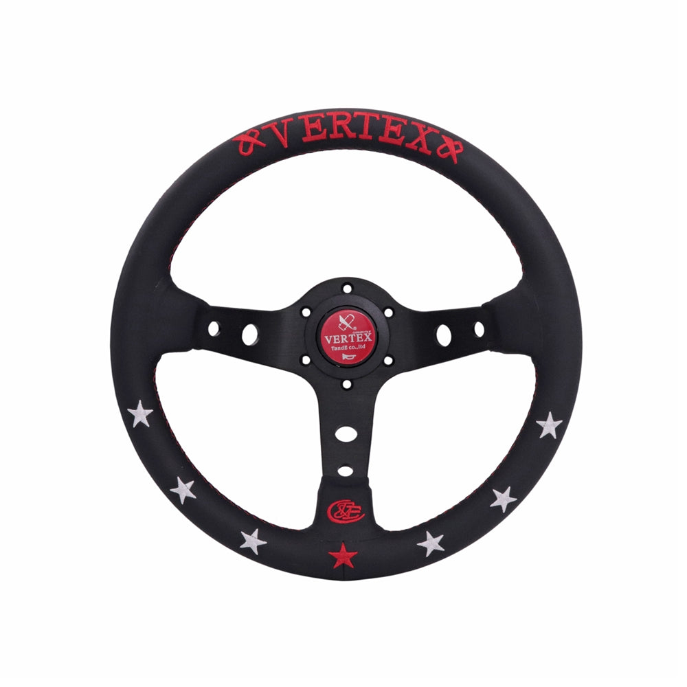 Brand New 330mm 13" Vertex Leather Deep Dish Steering Wheel OMP MOMO Racing Red/ Blue Stitch