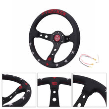 Load image into Gallery viewer, Brand New 330mm 13&quot; Vertex Leather Deep Dish Steering Wheel OMP MOMO Racing Red/ Blue Stitch