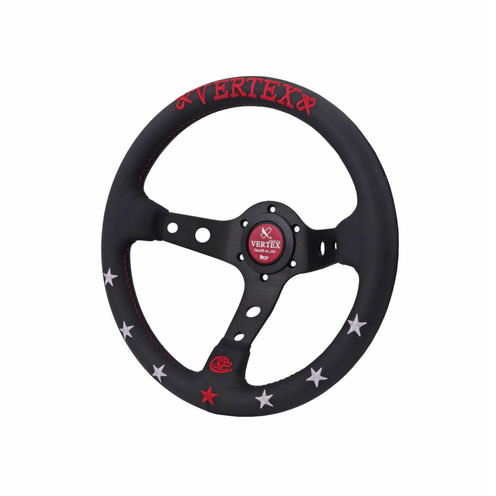 Brand New 330mm 13" Vertex Leather Deep Dish Steering Wheel OMP MOMO Racing Red/ Blue Stitch