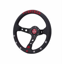 Load image into Gallery viewer, Brand New 330mm 13&quot; Vertex Leather Deep Dish Steering Wheel OMP MOMO Racing Red/ Blue Stitch