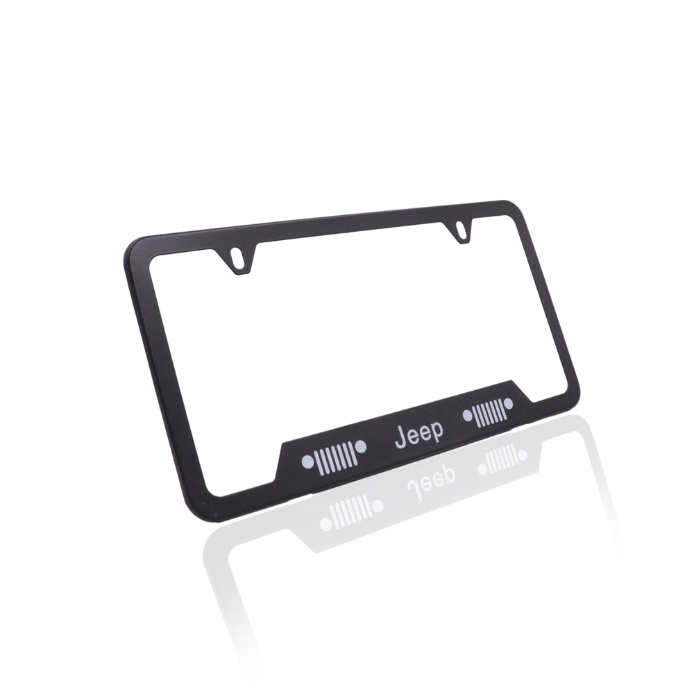 Brand New Universal 1PCS JEEP Metal Black License Plate Frame