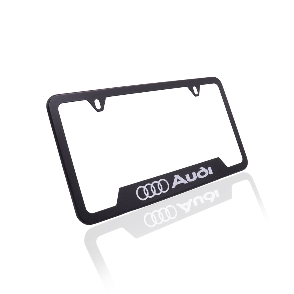 Brand New Universal 1PCS AUDI Metal Black License Plate Frame