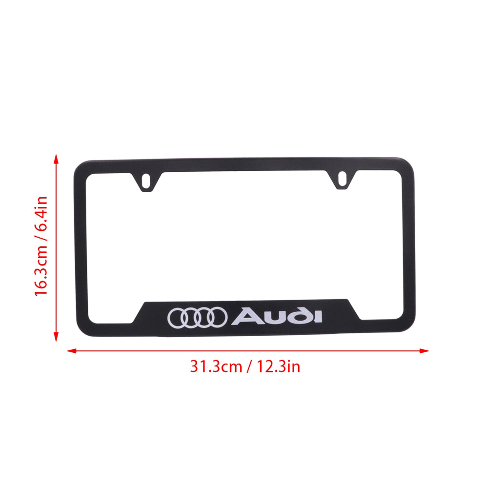 Brand New Universal 1PCS AUDI Metal Black License Plate Frame