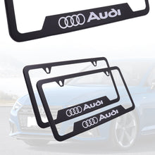 Load image into Gallery viewer, Brand New Universal 2PCS AUDI Metal Black License Plate Frame