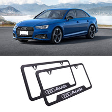 Load image into Gallery viewer, Brand New Universal 2PCS AUDI Metal Black License Plate Frame