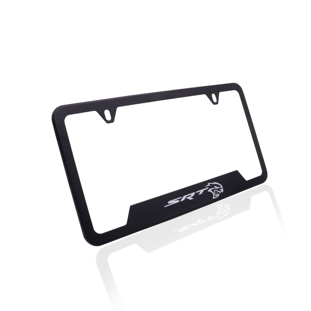 Brand New Universal 2PCS SRT Hellcat Metal Black License Plate Frame