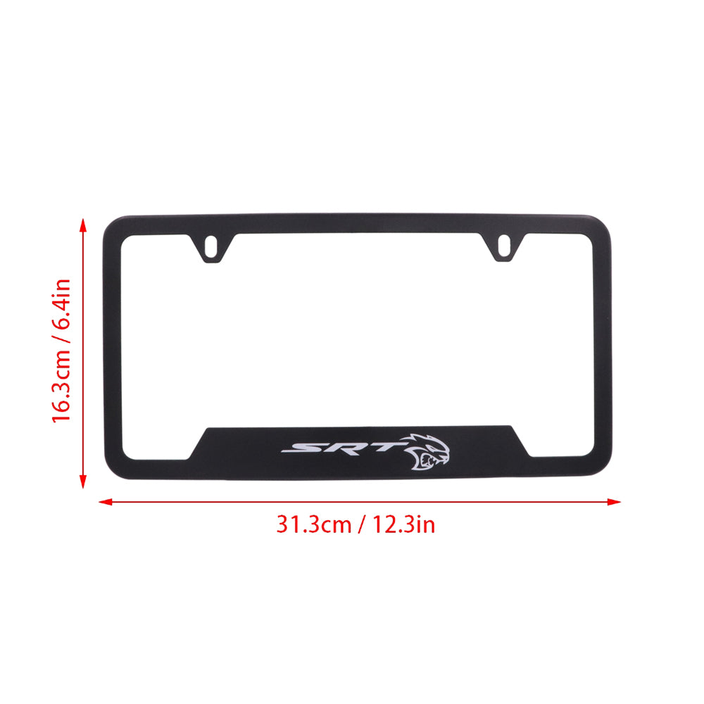 Brand New Universal 2PCS SRT Hellcat Metal Black License Plate Frame