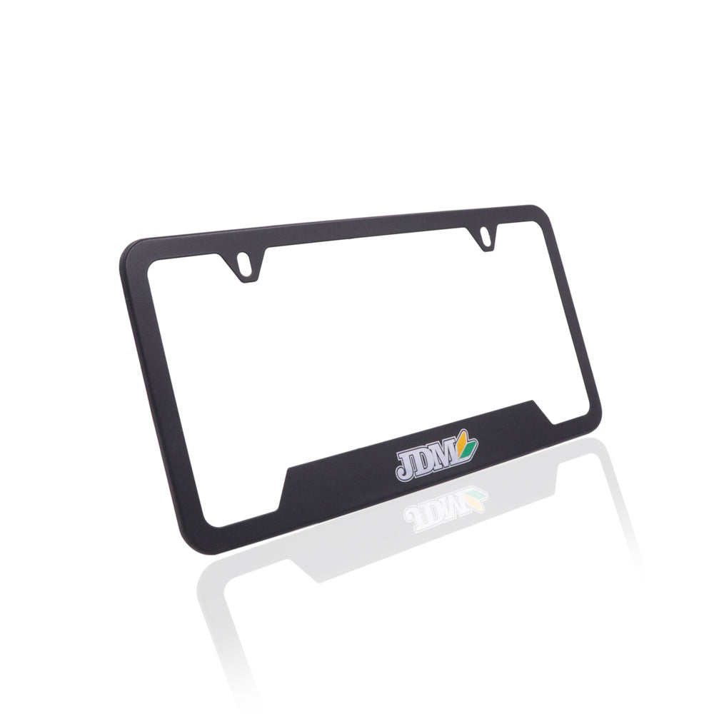 Brand New Universal 1PCS JDM BEGINNER LEAF Metal Black License Plate Frame