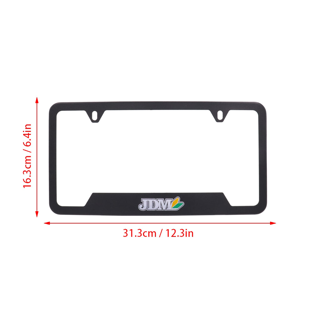 Brand New Universal 1PCS JDM BEGINNER LEAF Metal Black License Plate Frame