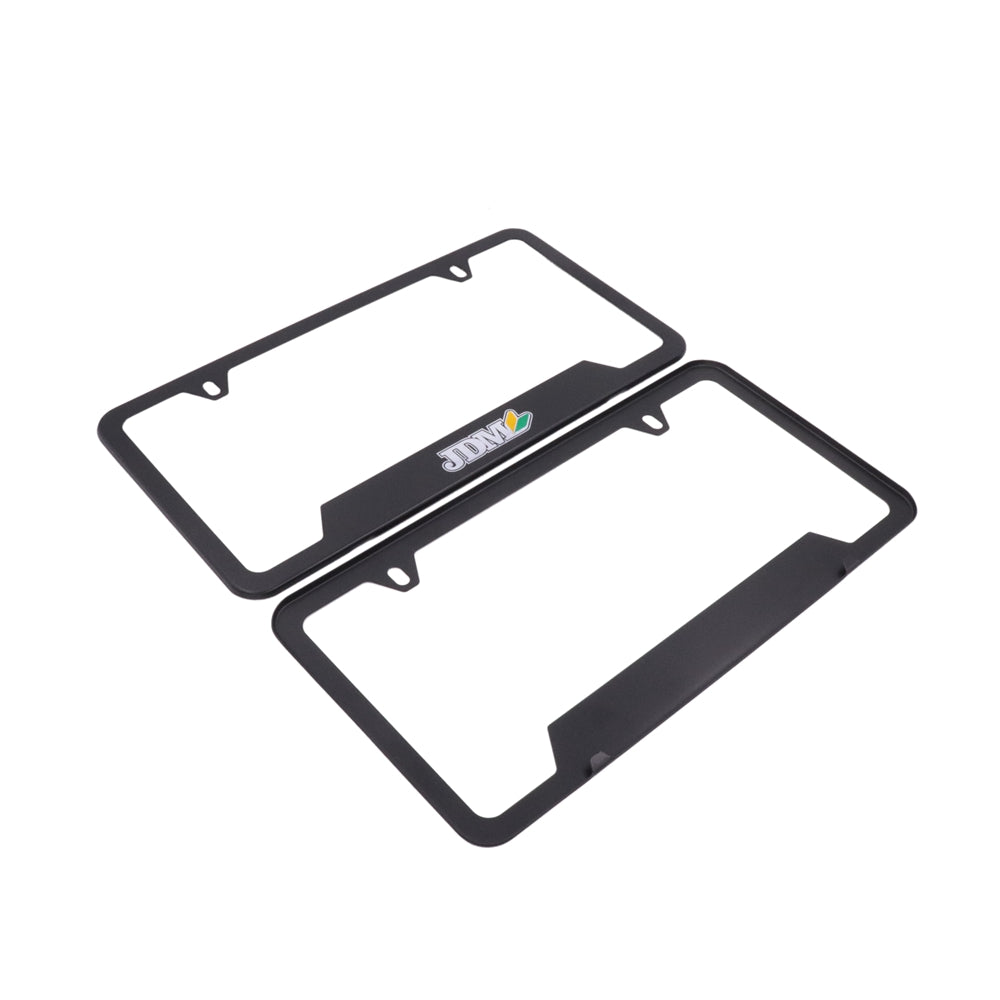 Brand New Universal 1PCS JDM BEGINNER LEAF Metal Black License Plate Frame