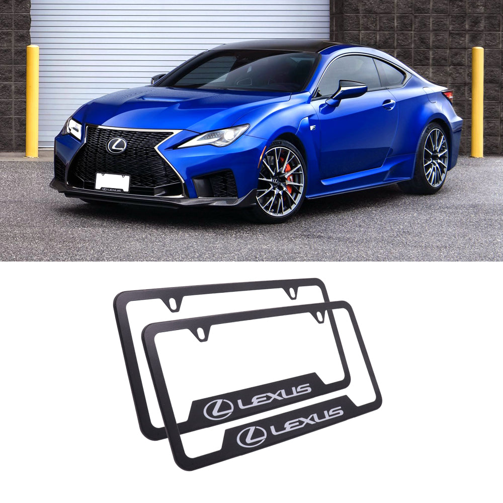 Brand New Universal 2PCS LEXUS Metal Black License Plate Frame