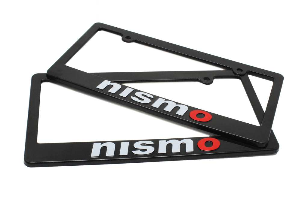 Brand New Universal 2PCS NISMO ABS Plastic Black License Plate Frame Cover