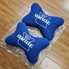 Load image into Gallery viewer, BRAND NEW 2PCS BRIDE BONE SHAPE BLUE FABRIC SOFT TOUCH CAR SEAT NECK PILLOWS HEADREST CUSHION PAD (Copy)