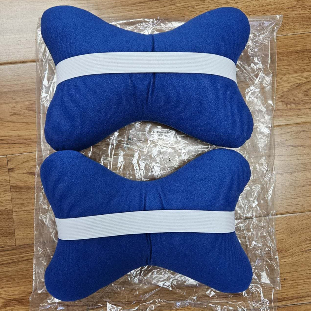 BRAND NEW 2PCS BRIDE BONE SHAPE BLUE FABRIC SOFT TOUCH CAR SEAT NECK PILLOWS HEADREST CUSHION PAD (Copy)