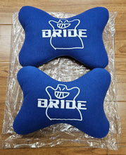 Load image into Gallery viewer, BRAND NEW 2PCS BRIDE BONE SHAPE BLUE FABRIC SOFT TOUCH CAR SEAT NECK PILLOWS HEADREST CUSHION PAD (Copy)