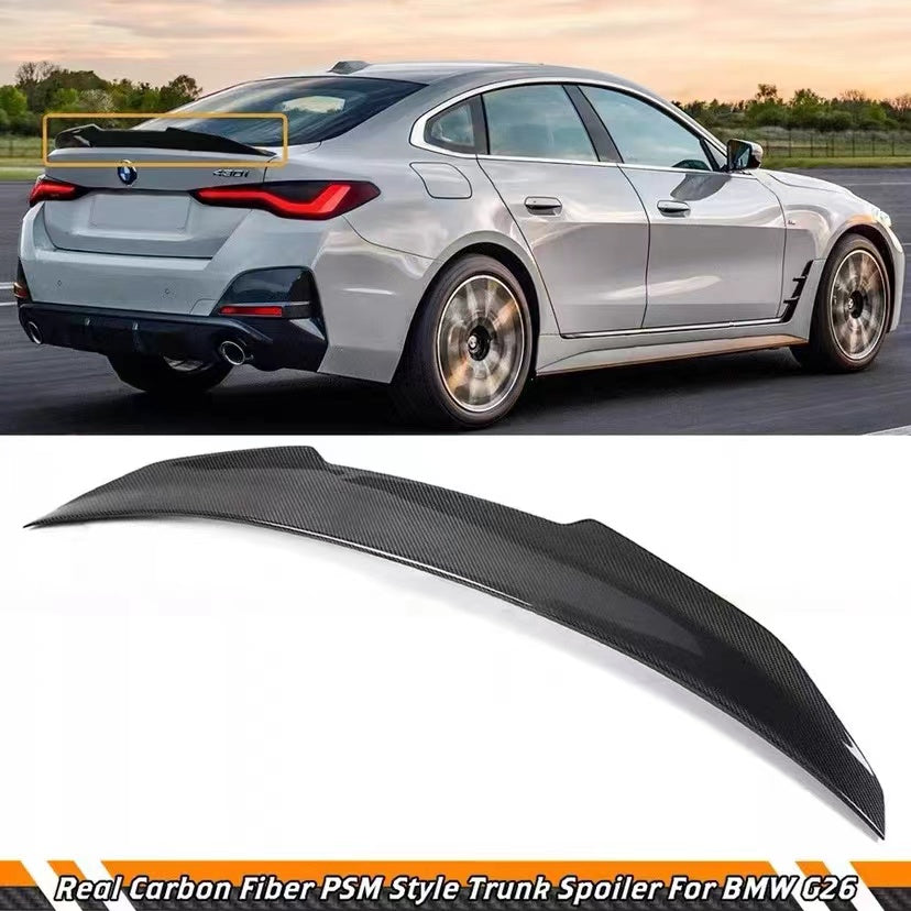 BRAND NEW 2021-2024 BMW G26 430i GRAN COUPE i4 REAL CARBON FIBER PSM STYLE TRUNK SPOILER