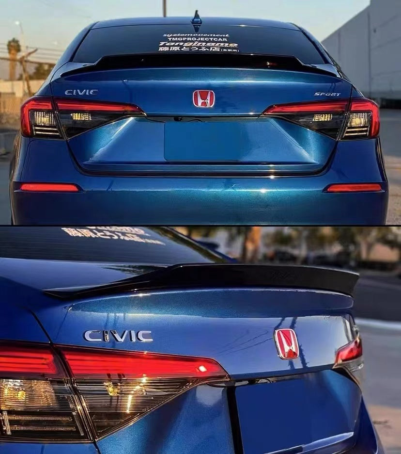 BRAND NEW 2022-2025 HONDA CIVIC 4DR SEDAN YOFER V3 GLOSSY BLACK HIGHKICK Duckbill Trunk Spoiler