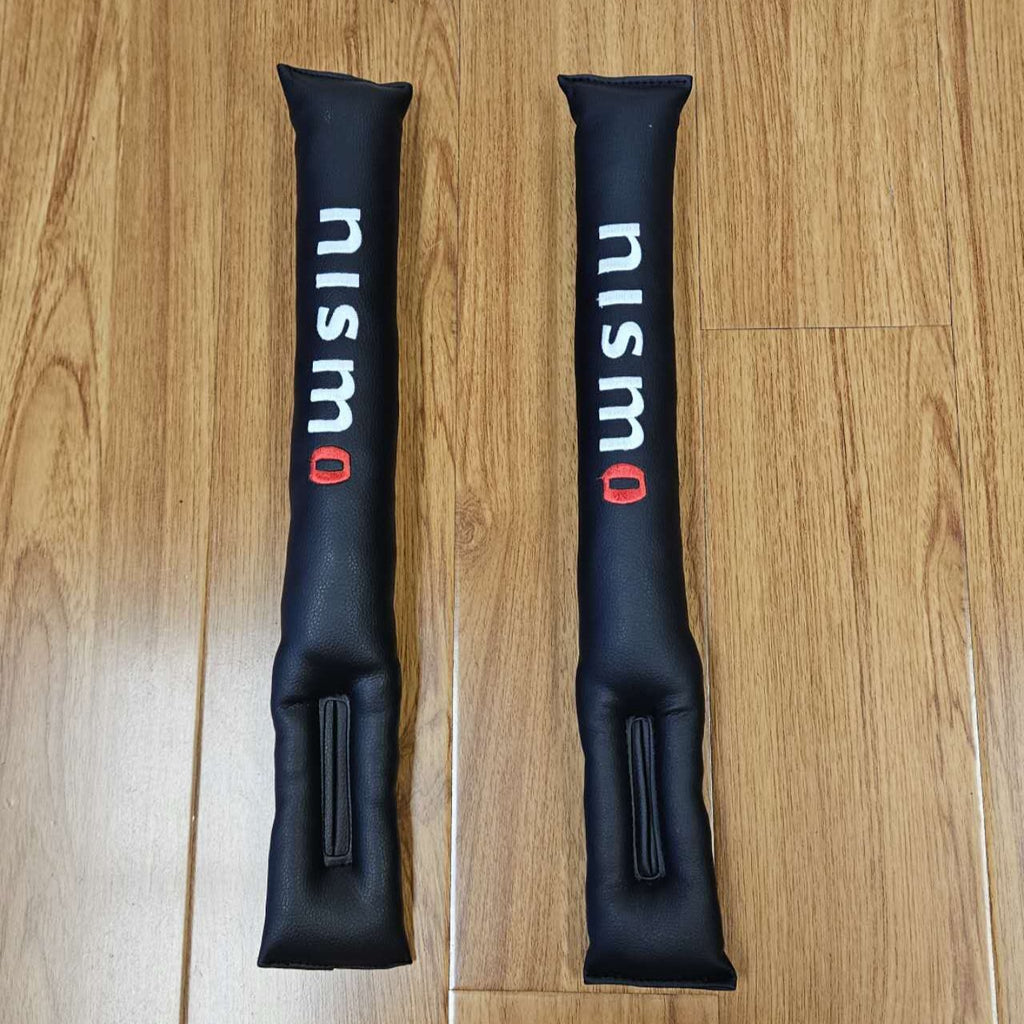 BRAND NEW UNIVERSAL 2PCS NISMO BLACK Car Seat Gap Filler Universal Fit Organizer Stop Things from Dropping Under