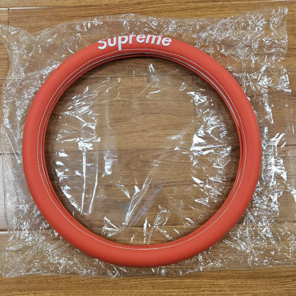 Brand New Universal Supreme Red PVC Leather Steering Wheel Cover 14.5"-15.5" Inches