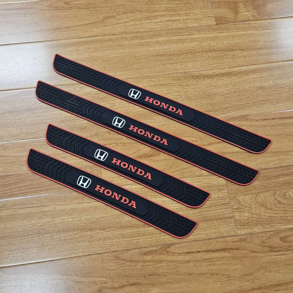 Brand New 4PCS Universal Honda Red Rubber Car Door Scuff Sill Cover Panel Step Protector