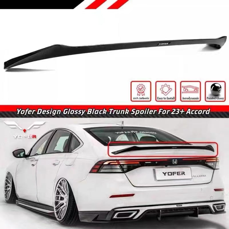 BRAND NEW 2023-2025 HONDA ACCORD YOFER DESIGN V1 GLOSSY BLACK HIGHKICK TRUNK SPOILER