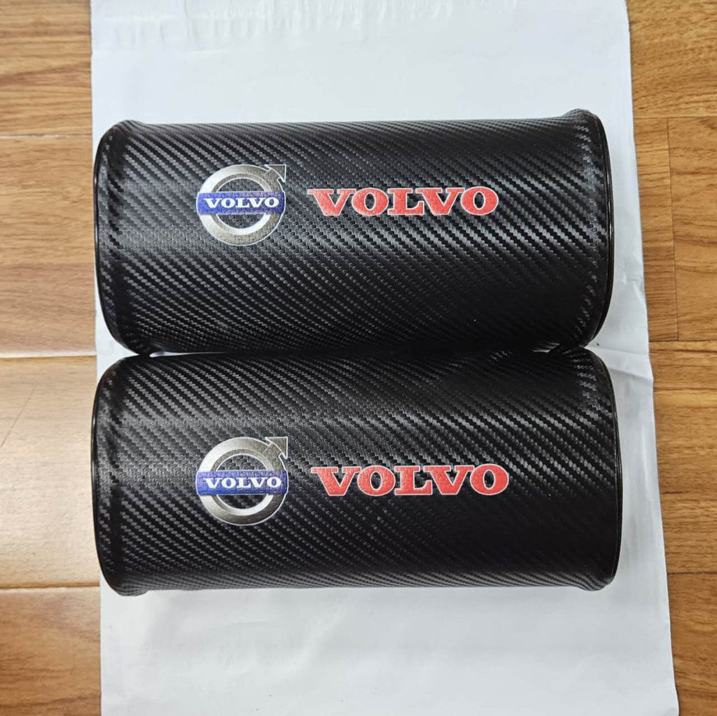 Brand New 2PCS JDM VOLVO Carbon Fiber Car Seat Neck Cushion Pillow Headrest Pad