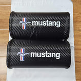 Brand New 2PCS JDM Ford Mustang Carbon Fiber Car Seat Neck Cushion Pillow Headrest Pad