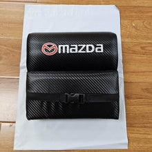 Load image into Gallery viewer, Brand New 2PCS JDM Mazda Carbon Fiber Car Seat Neck Cushion Pillow Headrest Pad