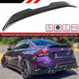 BRAND NEW 2022-2025 BMW G42 2 SERIES M240i G87 M2 MP STYLE HIGH KICK REAL CARBON FIBER TRUNK LID SPOILER WING