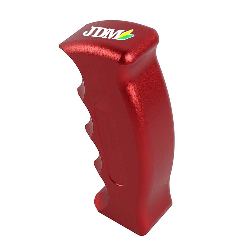 Brand New JDM Beginner Leaf Universal Red Aluminum Slotted Pistol Grip Handle Manual Gear Shift Knob Shifter M8 M10 M12