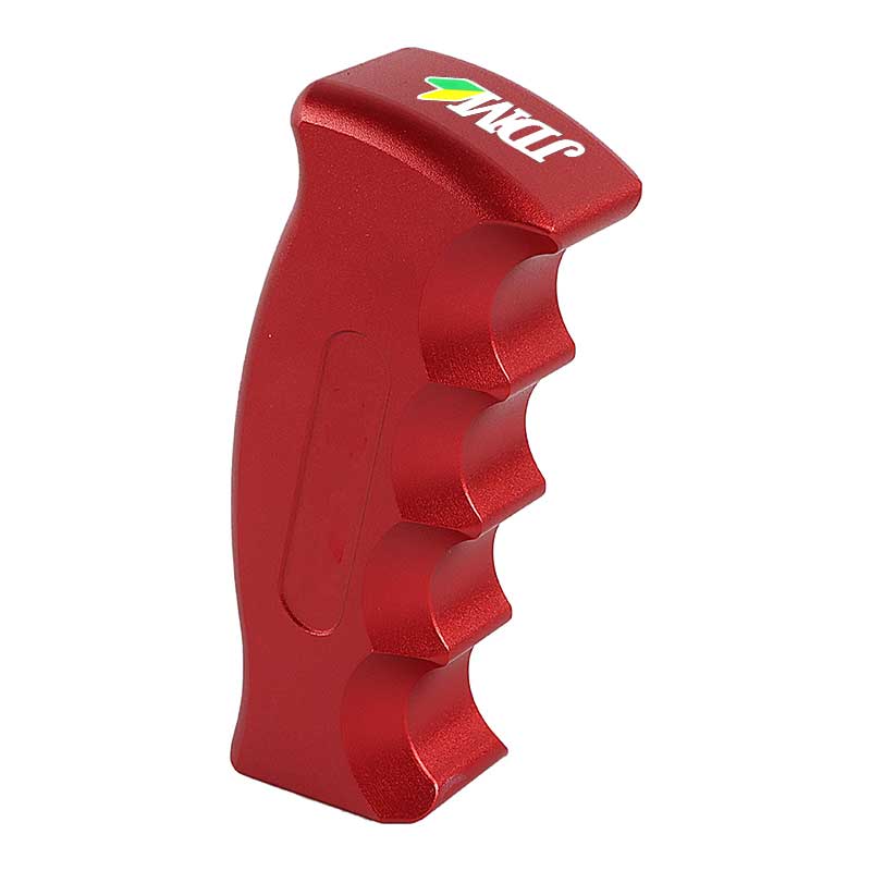 Brand New JDM Beginner Leaf Universal Red Aluminum Slotted Pistol Grip Handle Manual Gear Shift Knob Shifter M8 M10 M12