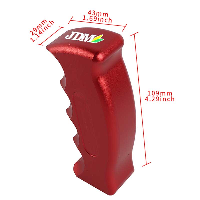 Brand New JDM Beginner Leaf Universal Red Aluminum Slotted Pistol Grip Handle Manual Gear Shift Knob Shifter M8 M10 M12