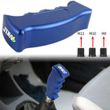 Brand New JDM Beginner Leaf Universal Blue Aluminum Slotted Pistol Grip Handle Manual Gear Shift Knob Shifter M8 M10 M12