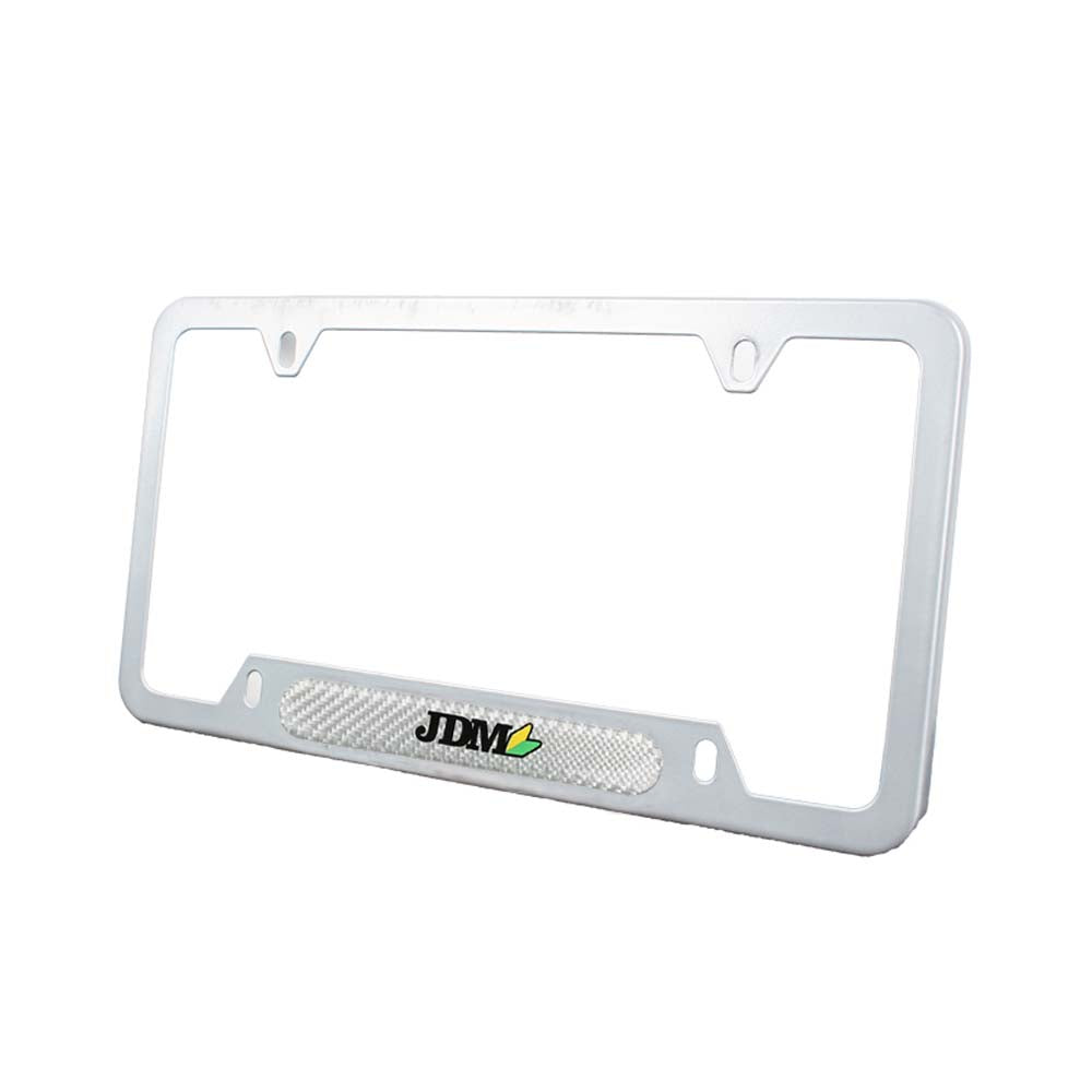 Brand New Universal 1PCS JDM BEGINNER LEAF Silver Metal License Plate Frame