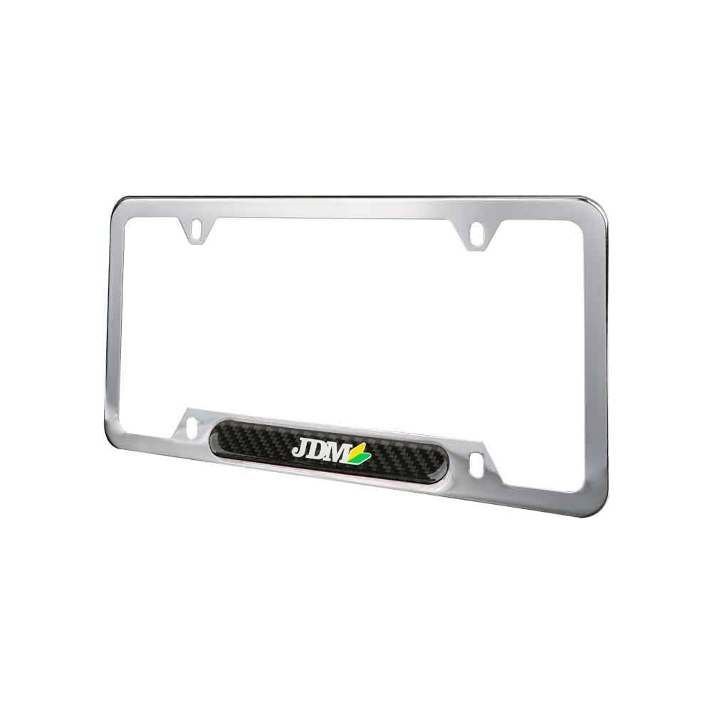 Brand New Universal 1PCS JDM BEGINNER LEAF Chrome Metal License Plate Frame
