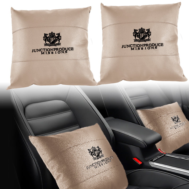 BRAND NEW 2PCS JP Junction Produce VIP Embroidery Beige Car Seat Pillow Backrest Cushions