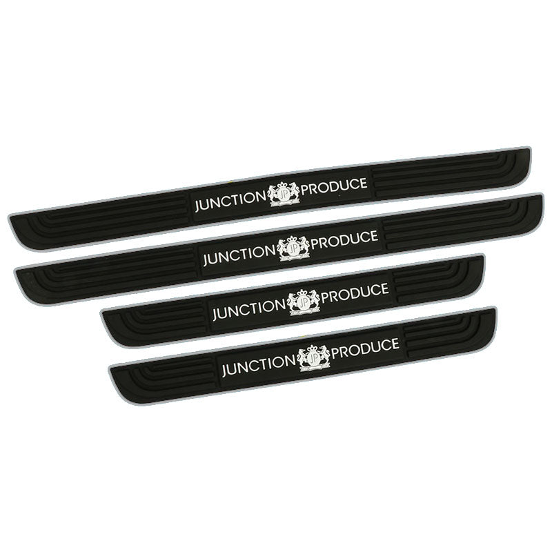 Brand New 4PCS Universal Junction Produce Silver Rubber Car Door Scuff Sill Cover Panel Step Protector