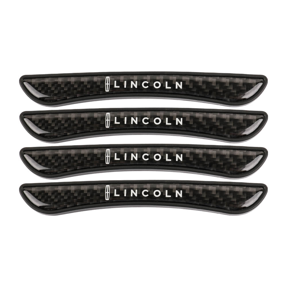 Brand New 4PCS Lincoln Real Carbon Fiber Anti Scratch Badge Car Door Handle Cover Trim